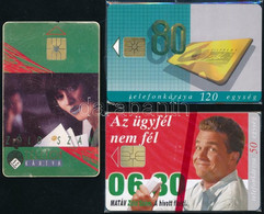 1996 Zöld Szám Telefonkártya, 3 Db, Ebből 2 Használatlan - Unclassified