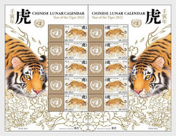 2022 UN New *** United Nations (New York) 2022 Lunar New Year. Year Of The Tiger Sheetlet MNH (**) - Ungebraucht