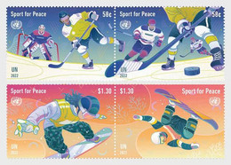 2022 UN New *** United Nations (New York) 2022 Sport For Peace Olympic Olympics Ice Hockey Skating 4v MNH (**) - Nuovi