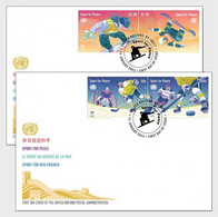 2022 UN New *** United Nations (New York) 2022 Sport For Peace Olympic Olympics Ice Hockey Skating 2 FDC (**) - Neufs