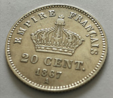 20 CT NAPOLEON 1867 A - E. 20 Centimes