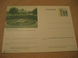 MULHEIM AN DER RUHR Flower Clock And Water Station On Schleuseninsel Thermal Health Sante Postal Stationery Card GERMANY - Bäderwesen