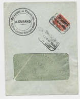 FRANCE SEMEUSE N° 138  LETTRE A FENETRE GRIFFE CHAMBRE DE COMMERCE LE HAVRE 13 MAI 1909 GREVE - Autres & Non Classés