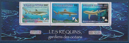 Les Requins Corail, Nourrice, Gardiens Des Océans Wallis Et Futuna Triptyque 2.60F Bas Feuillet Daté 03.12.21 (2.18€) - Unused Stamps