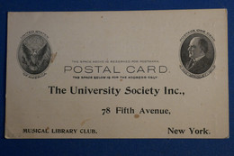 AQ11 ETATS UNIS  BELLE  CARTE ENTIER 1900  NEW YORK  +AFFRANCH.INTERESSANT - Cartas & Documentos