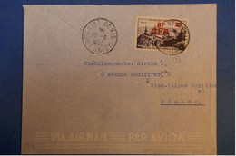 E11 FRANCE CFA REUNION BELLE LETTRE 1952 SAINT DENIS POUR NICE PAR AVION - Covers & Documents