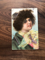 CPA Ancienne 1903 Avec De Vrais Cheveux Hairs !!! * Mode Femme Coiffure Coiffeur * Art Nouveau Jugendstil * Système - Mode