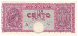 100 LIRE CAMPIONE ITALIA TURRITA TESTINA 10/12/1944 SPL/SPL+ - Otros