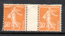 YT 141 SEMEUSE ORANGE - PAIRE AVEC INTER-PANNEAUX - DOS ASSEZ MOYEN - - 1906-38 Sower - Cameo