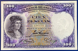Billet De 100 Pesetas De La Banque D’Espagne 25/04/1931 .. Numéro 2,585,351…. Vendu En L’état - 100 Pesetas