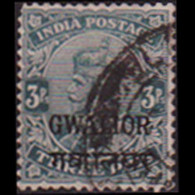 INDIA-GWALIOR 1928 - Scott# 71 King Opt. 3p Used - Gwalior