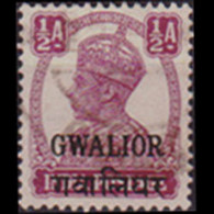 INDIA-GWALIOR 1949 - Scott# 119 King Opt. 1/2a Used - Gwalior