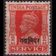 INDIA-GWALIOR 1941 - Scott# O59 King Opt. 2a Used - Gwalior