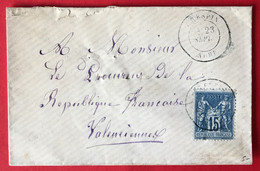 France N°90 Sur Enveloppe TAD CRESPIN, Nord 17.12 - (A357) - 1877-1920: Période Semi Moderne