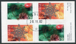 NORWAY 2002 Christmas Two Pairs In Block Used.  Michel 1450-51 Do-Du - Gebruikt