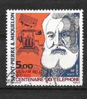 Timbres Oblitérés De St Pierre Et Miquelon, PA N°63 YT, Centenaire Du Téléphone, Graham, Bell - Used Stamps