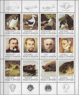 ARGENTINA - FULL SHEET ANTARCTIC PIONEERS AND FAUNA 1983 - MNH - Antarktischen Tierwelt