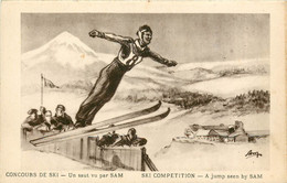 Sports D'hiver - Illustrateurs - Saut à Ski - Concours De Ski - Illustrateur Sam - Un Saut Vu Par Sam - Winter Sports