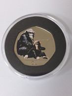 Gibraltar - 50 Pence, 2018, Primate - Common Chimpanzee (Pan Troglodytes), Unc, In Capsule - Gibraltar