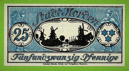 ALLEMAGNE / NORDEN / 25 PFENNIGE / NOTGELD / 6  JANVIER 1921 / N° SERIE 168988 - Sin Clasificación