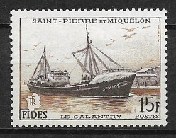 Timbres Oblitérés De St Pierre Et Miquelon, N°352 YT, FIDES, Chalutier" Galantry" - Oblitérés