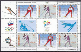 Olympics 1998 - Figure Skate - Biathlon - SLOVENIJA - Sheet MNH - Winter 1998: Nagano