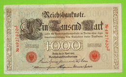 ALLEMAGNE / 1000 MARK / 21:04:1910  / REICHSBANKNOTE / PRESQUE NEUF / 7 CHIFFRES ROUGES - 1000 Mark