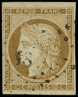 EMISSION DE 1849 - 1a   10c. Bistre Brun, Obl. PC, TB. C Et Br - 1849-1850 Ceres