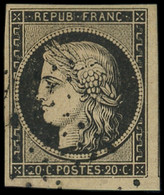 EMISSION DE 1849 - 3    20c. Noir Sur Jaune, Obl. ETOILE, 2 Belles Marges, TTB - 1849-1850 Ceres