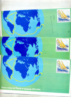 3 Lettre Entiere 2.50 Postiers Autour Du Monde - Overprinted Covers (before 1995)