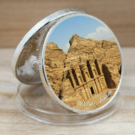 USA - Seven Wonders Of The World, Petra, Jordan - .999 Silver Plated Commem Coin - UNC - Collezioni