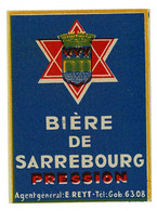 Ancienne étiquette De Bière Sarrebourg Entrepôt Reyt à Paris 75 - Beer