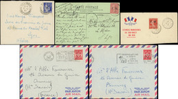 Let 3 Lettres Et Une CP Affr. FM 4, 5, 10 Et 12a, Oblitérations Diverses, TB - Collections