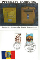 Boites Aux Lettres Andorre Francais & Andorre Espagnol (deux Administrations) De La Principauté - Avec Timbres à Date - Covers & Documents