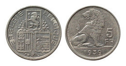 LEOPOLD III * 5 Frank 1939 Vlaams/frans  Pos.A * Nr 10887 - 5 Francs