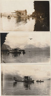 STRESA : Pose D'un Hydravion Sur Le Lac. (3 Cartes-photos Datées - 25 Sept. 1920.) - Zonder Classificatie