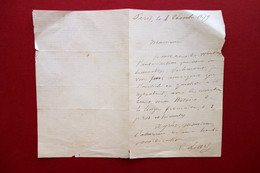 Autografo Emile Littré Lettera Parigi 4/12/1879 Filologo Filosofo Lessicografo - Handtekening