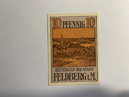 Allemagne Notgeld Feldberg 10 Pfennig - Sammlungen