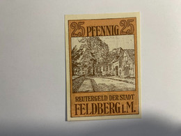 Allemagne Notgeld Feldberg 25 Pfennig - Collections