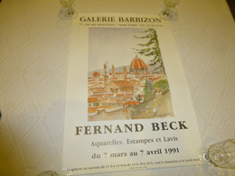 Affiche Fernand BECK Galerie Barbizon  1991 40x60 ; R14 - Manifesti