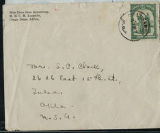 N° 172 Seul Sur Lettre Obl. LUSAMBO 13/01/1938 Pour USA - Storia Postale