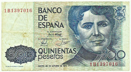 ESPAÑA - 500 Pesetas - 23.10.1979 ( 1983 ) - Pick 157 - Serie 1B - Rosalia De Castro - 500 Pesetas
