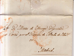 Prefilatelia Año1853 Carta De Valdeavero  Marca Tipo Baeza  Alacala De H,. Llegada Y Porteo 1R - ...-1850 Prephilately