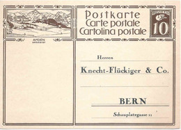 PK 119  "Amden Skigebiet"  (Vordruck "Knecht-Flückiger, Bern")        1929 - Stamped Stationery