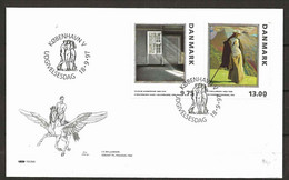 Denmark 1997 Paintings Of Vilhelm Hammershøl  And Jens Ferdinand Willumsen Mi 1164-1165 FDC - Brieven En Documenten