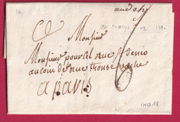 MARQUE MANUSCRIT LES ANDELYS EURE 1790 POUR PARIS INDICE 18 LETTRE COVER FRANCE - ....-1700: Précurseurs