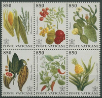 Vatikan 1992 Pflanzen Aus Amerika Zusammendruck 1064/69 ZD Postfrisch (C91530) - Neufs
