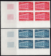 FRANCE(1969) Europa.  Scott Nos 1245-6, Yvert Nos 1598-9. Imperforate Corner Bl/4. - Unclassified