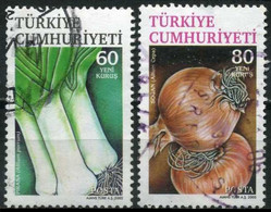 Türkiye 2005 Mi 3484 & 3486 Allium Porrum (Leeks) & Allium Cepa (Onions) | Vegetables | Medicinal Herbs - Usati