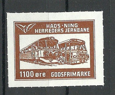 DENMARK Dänemark Railway Packet Stamp Eisenbahn Paketmarke Hads - Ning Herreders Jernbane 1100 Öre MNH - Parcel Post